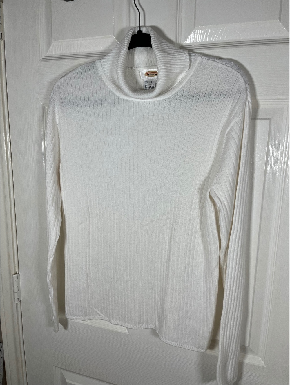 Talbots Womens White large Sweater preppy minimalist